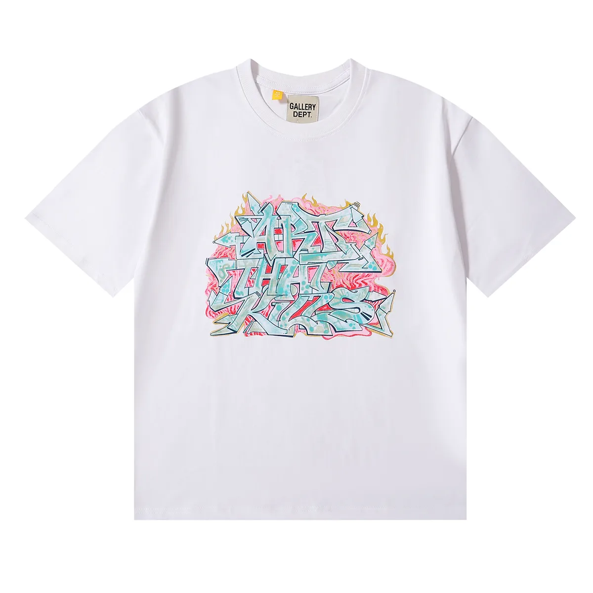 No. 6055, Meichao Gallery Dept ATK GRAFFITI art graffiti printing high quality double yarn pure cotton casual short-sleeved T-shirt batch 104 Color: black, white; Size: S M L XL